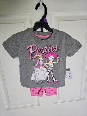 NWT Disney Pixar Toy Story Girl 2 Piece Shorts Shirt Set 12M